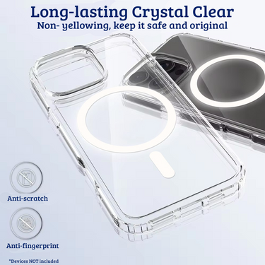 iPhone 16 Pro Premium Clear Case Cover: High-Quality Acrylic + TPU, MagSafe Compatibility, Screen & Camera Protection, Dust-Proof Design